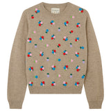 Jumper 1234 Embroidered Floral Crew in Cobble Multi