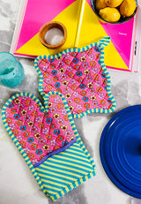 Furbish Studio - Pink Pot Holder & Oven Mitt