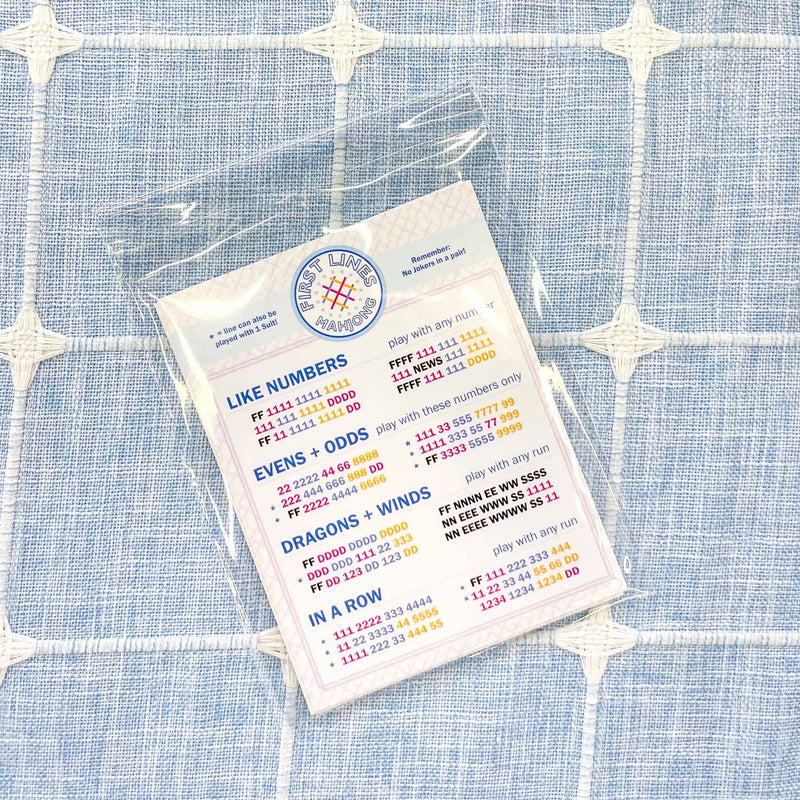 Play Away Cards - First Lines Simplified Mahjong Line Cards for beginners
