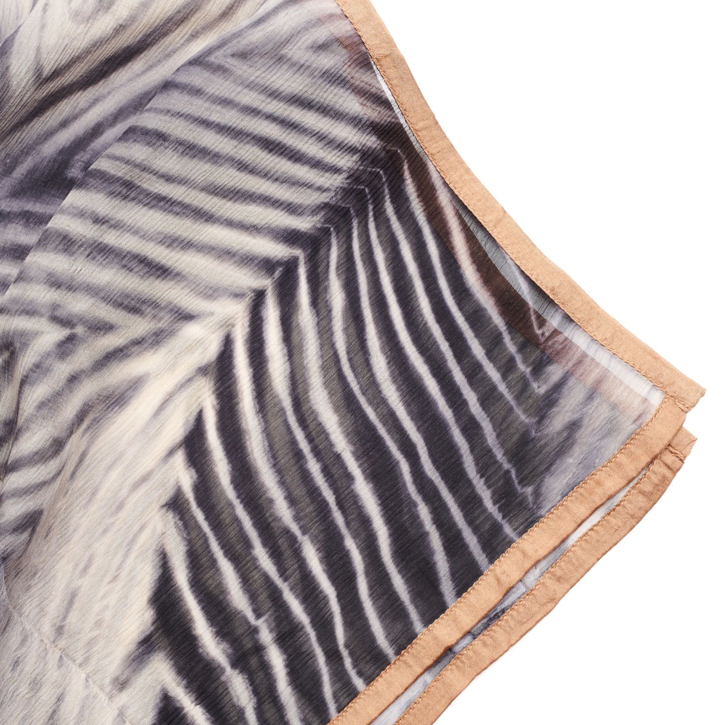 Samu Black Hand Crafted  Shibori Print Silk Chiffon Sqaure Scarf