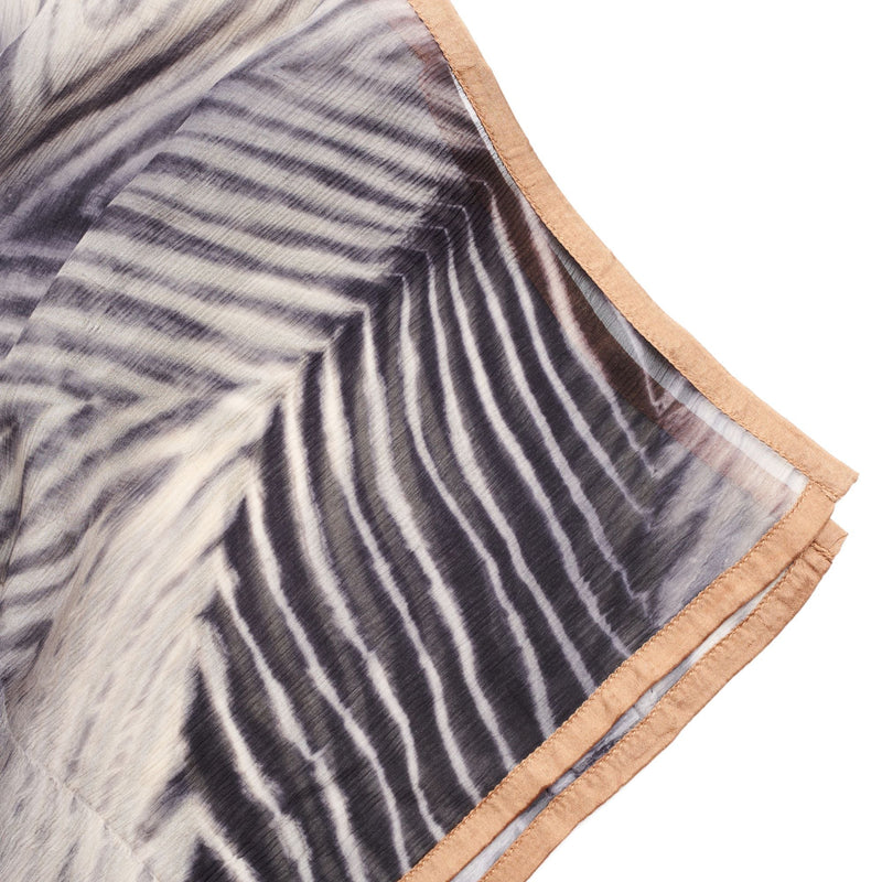 Samu Black Hand Crafted  Shibori Print Silk Chiffon Sqaure Scarf