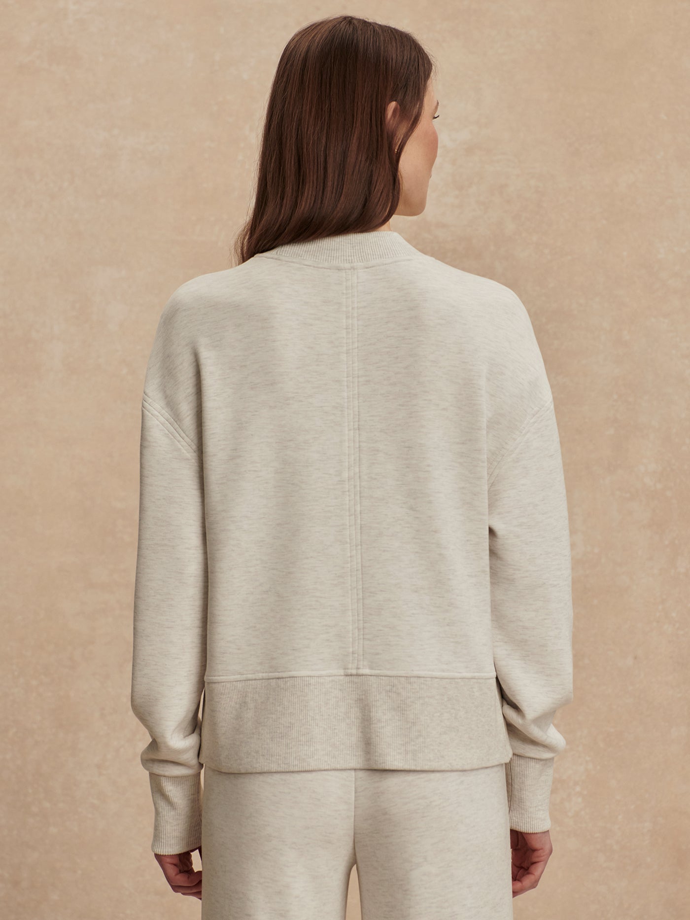 Varley - Philippe Crop Sweat -Taupe Marl/ Ginger Snap