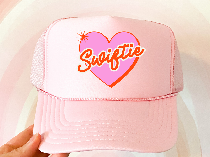 The Babe Co. - Swiftie Heart Pink Trucker Hat