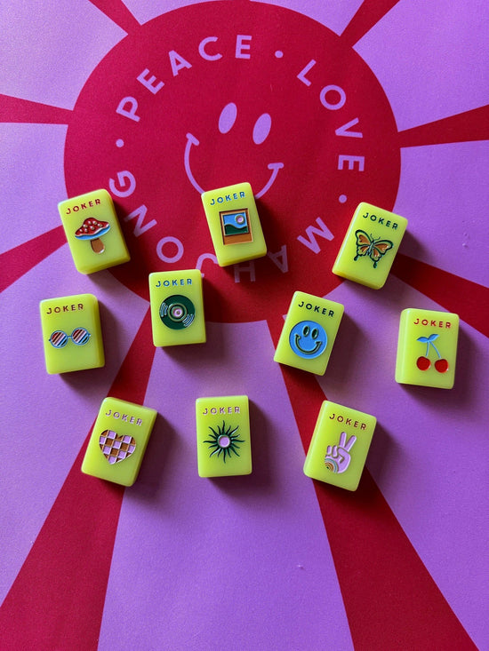 Peace Love Mahjong - Mod Tiles - Chartreuse