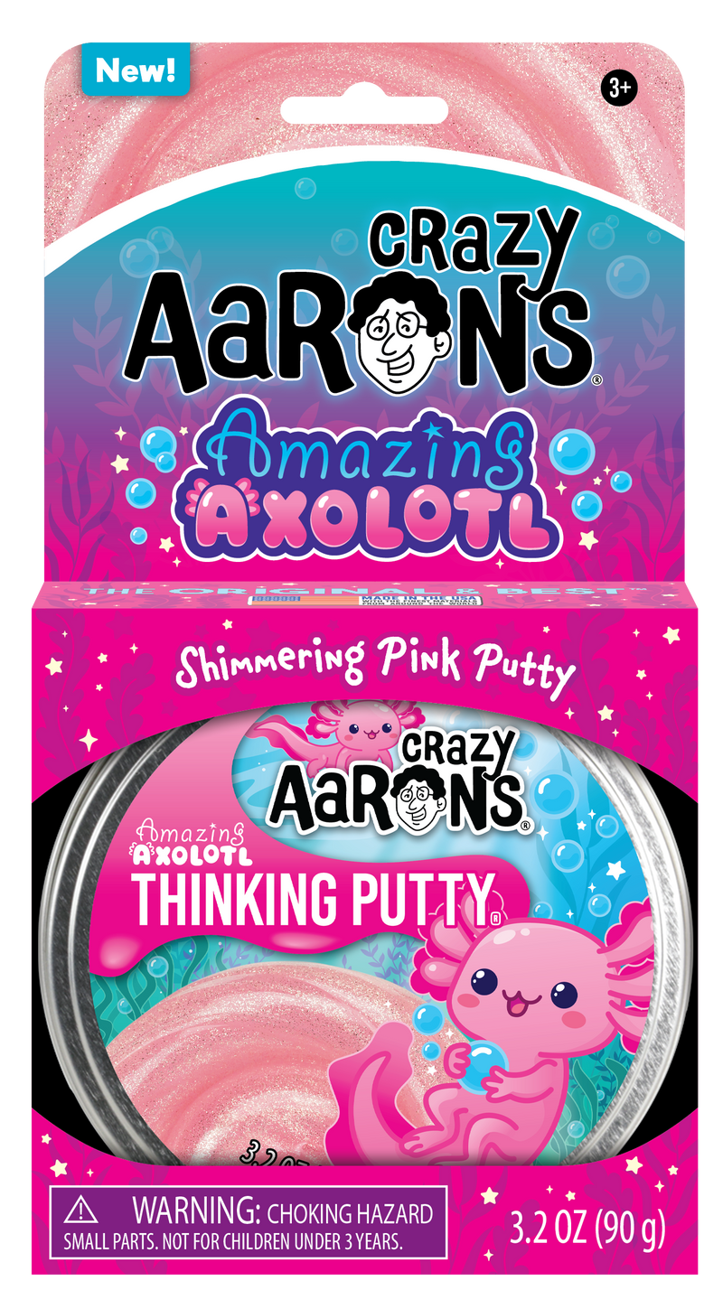 Crazy Aaron's - Amazing Axolotl - Full Size 4" Thinking Putty Tin