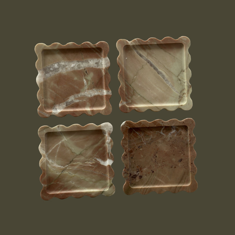 Box Coaster Set in Emerald