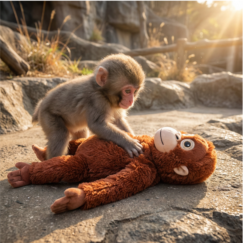Punch Monkey Orangutan Plush - Huggable Stuffed Animal Toy