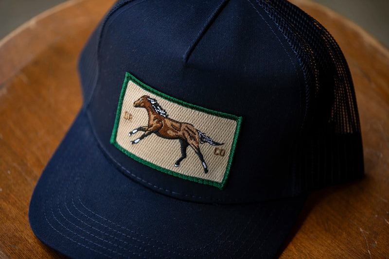 Horse 5 Panel Trucker Navy