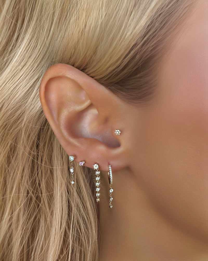 Pink Sapphire Mini Studs