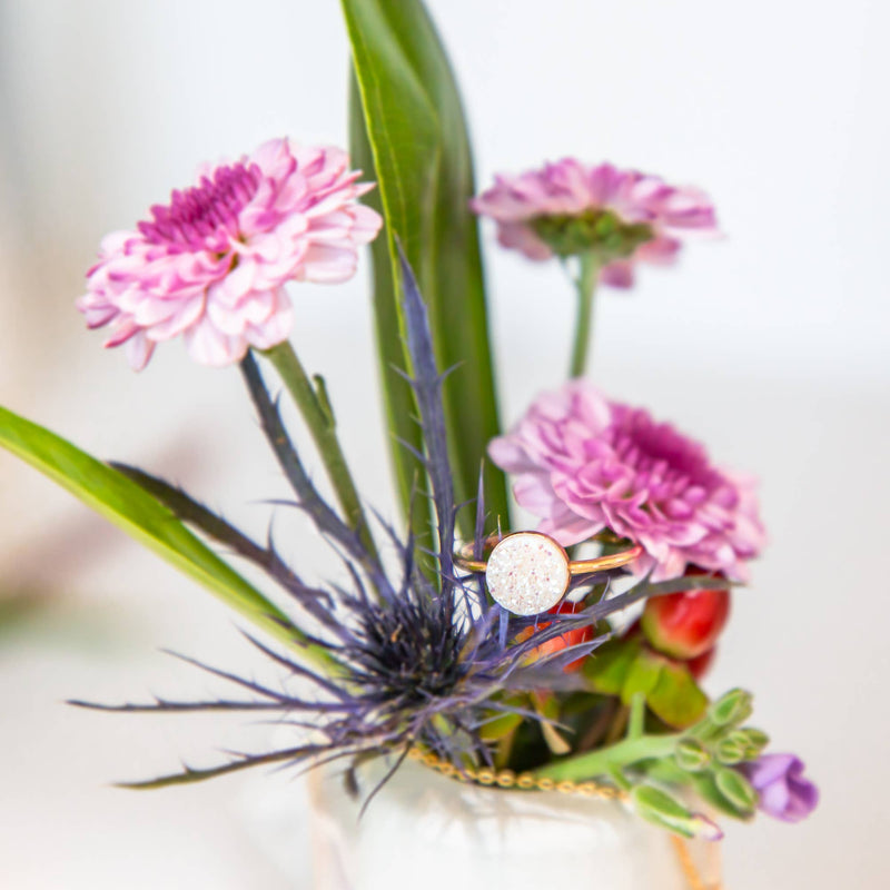 Mineral and Matter - White Druzy Cocktail Ring