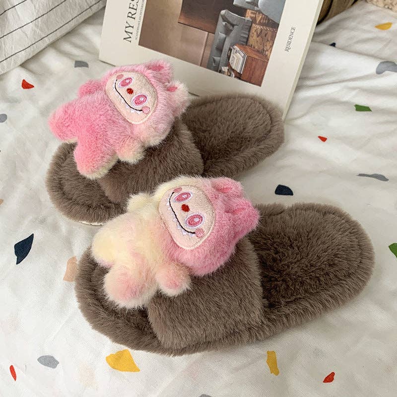 Cute Monster Plush Slippers