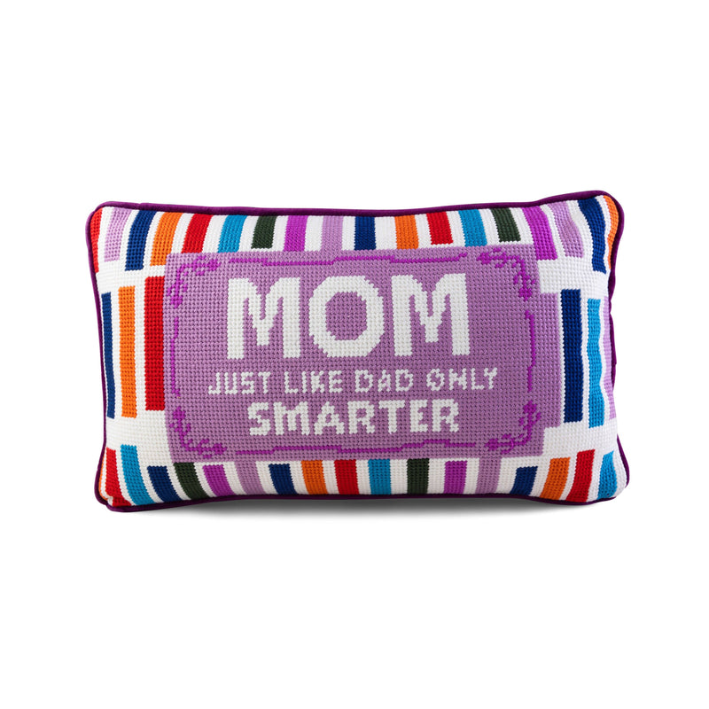 Furbish Studio - Mom Rules Needlepoint Pillow