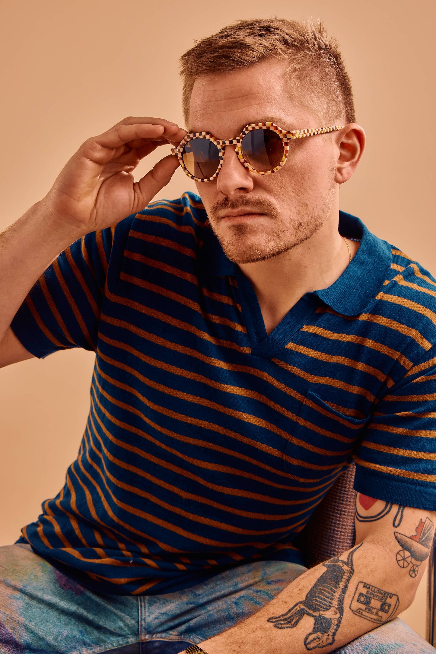 SARDINE - Georgie - Toasted Moxie Checkered Sunglasses