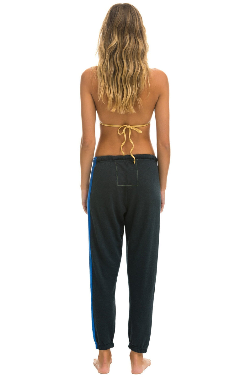 Aviator Nation - 5 Stripe Women's Sweatpants - Charcoal // Blue // Purple
