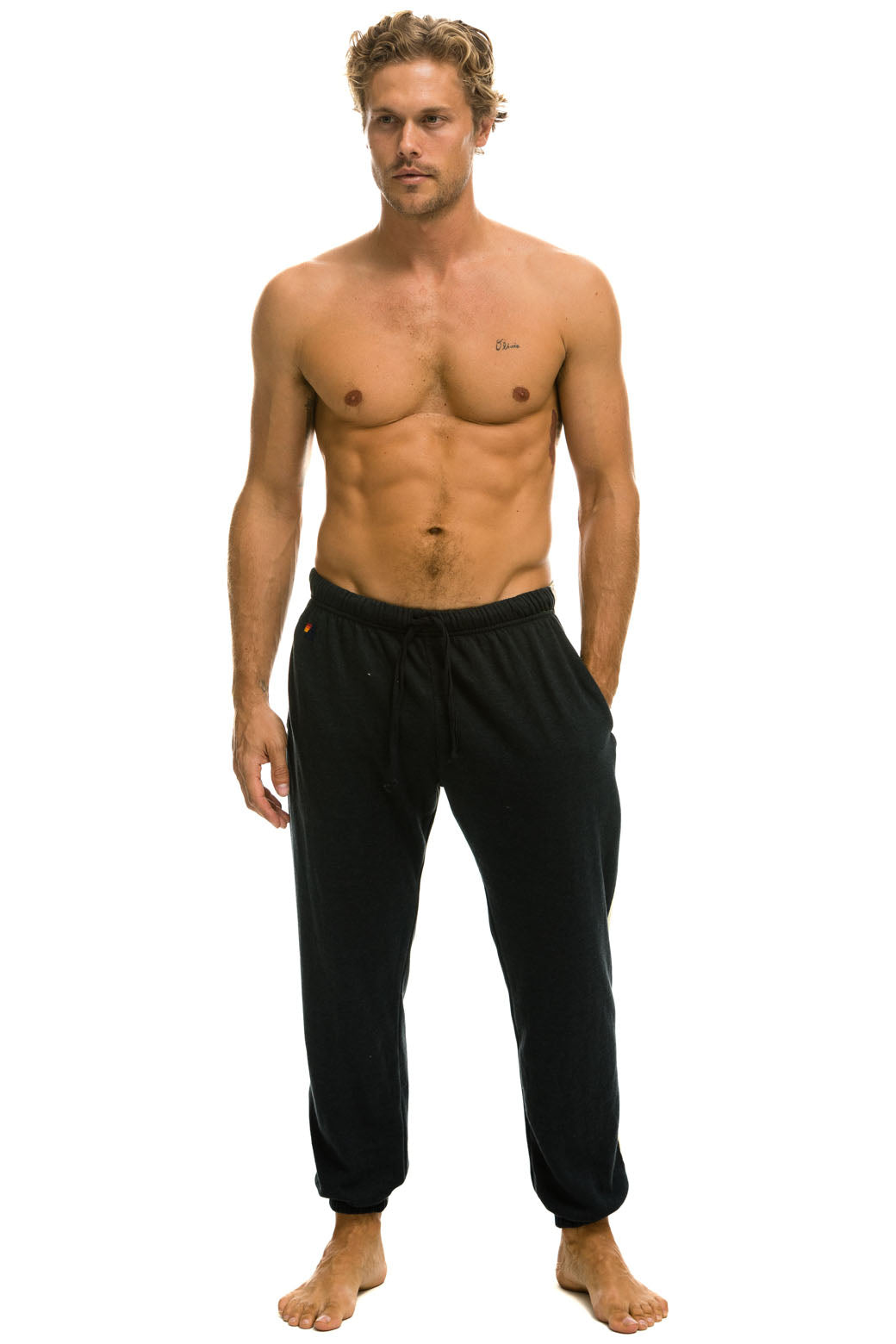 Aviator Nation - Men's 5 Stripe Sweatpants - Charcoal // Grey