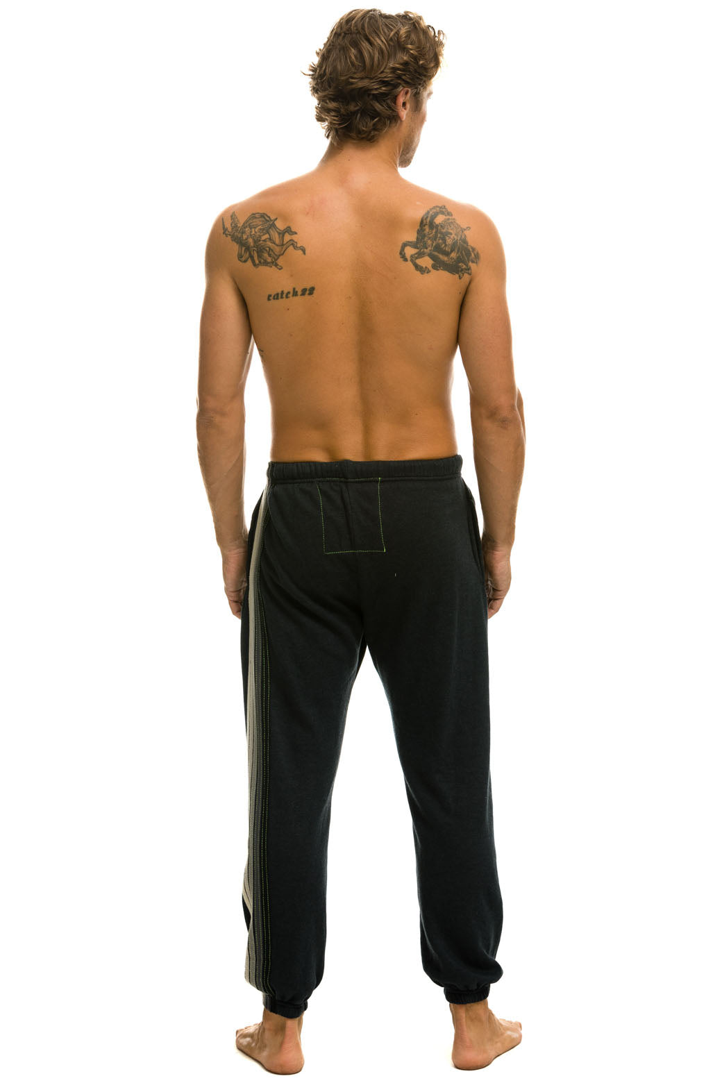 Aviator Nation - Men's 5 Stripe Sweatpants - Charcoal // Grey