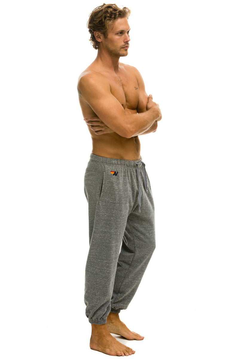 Aviator Nation - 5 Stripe Men's Sweatpants - Heather Grey // Blue