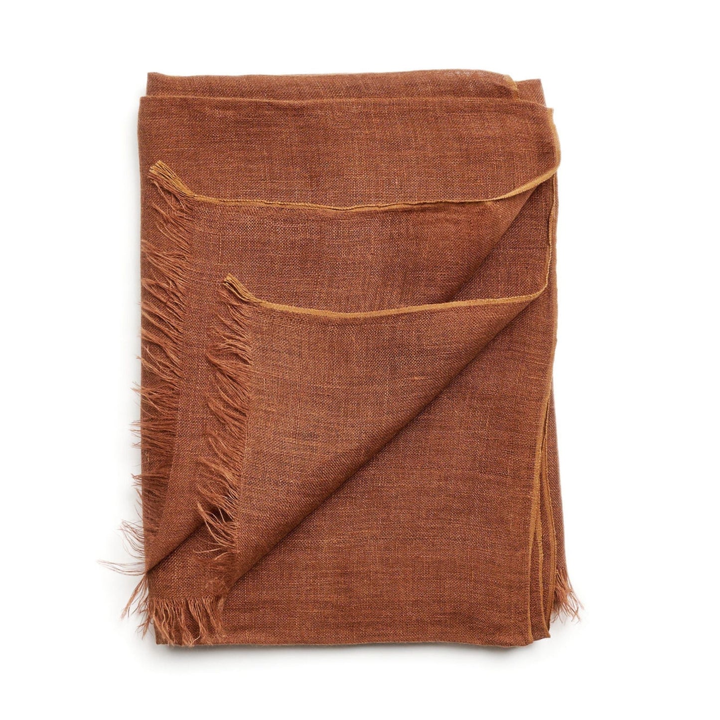 Coco Brown Hand Woven Linen Scarf