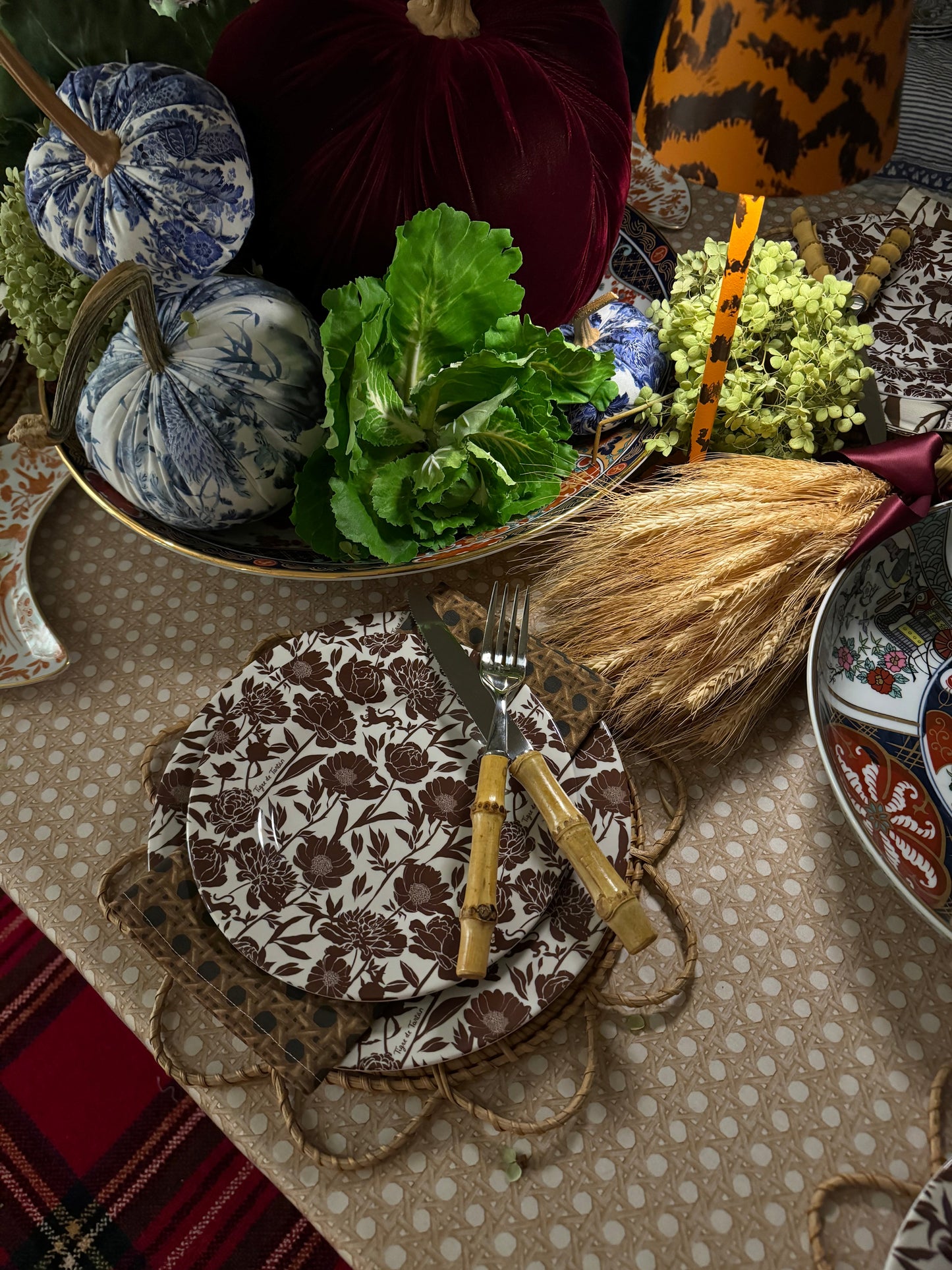 8” Melamine Salad / Dessert Plate, ITALIAN PEONY, Set of 6