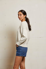 PerfectWhiteTee - Janet Cotton Crewneck Sweater - Sugar