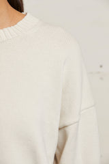 PerfectWhiteTee - Janet Cotton Crewneck Sweater - Sugar