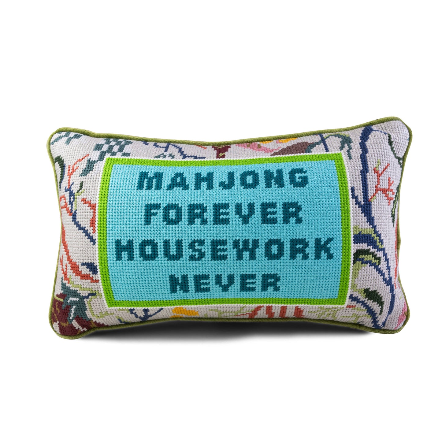 Furbish Studio - Mahjong Needlepoint Pillow