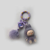 Flocked Mini Cute Monster Heart Keychain