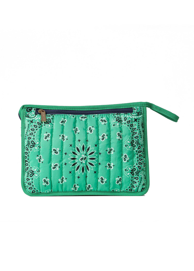 Haute Shore - Bandana Print Pouch -Beau Kelly Green