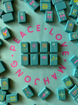 Peace Love Mahjong - OG Mahj Tiles - Totally Teal
