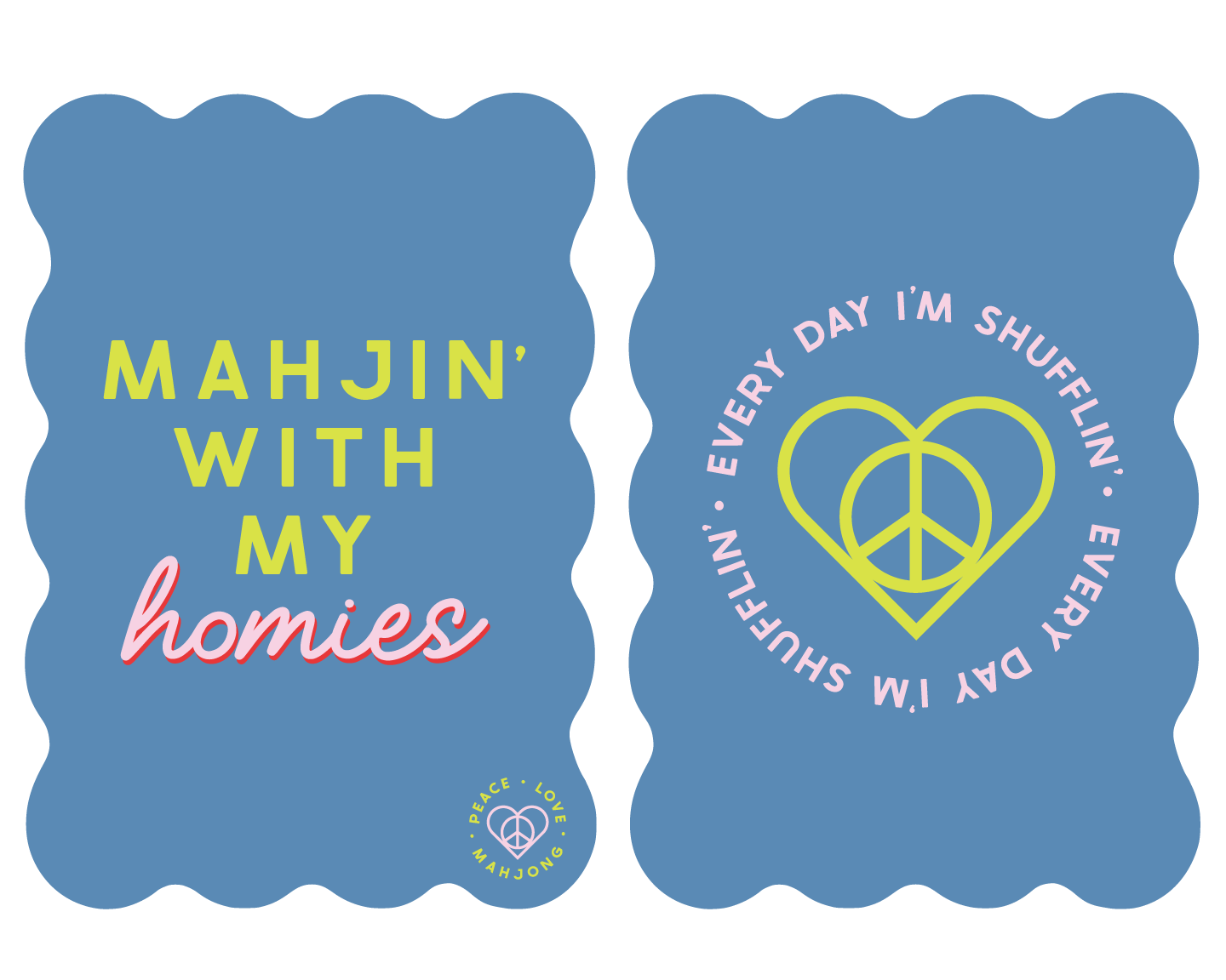 Peace Love Mahjong - Mahjong Tile Shufflers - Set of 2