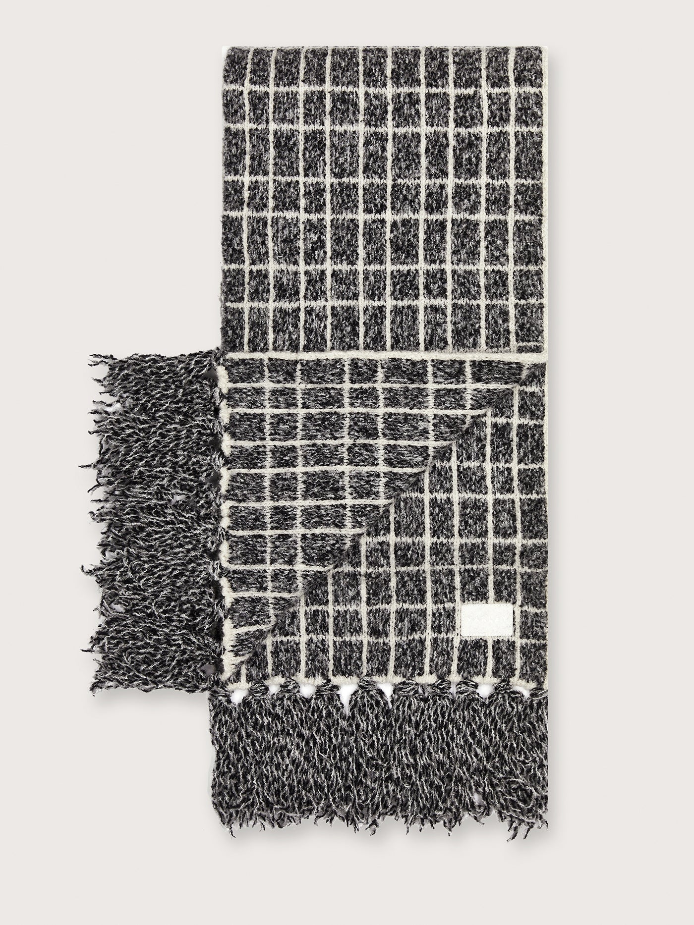 Varley - Lindsey Check Knit Scarf - Charcoal Marl