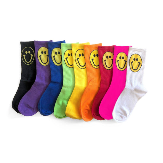 Happy Face Socks, Hot Pink