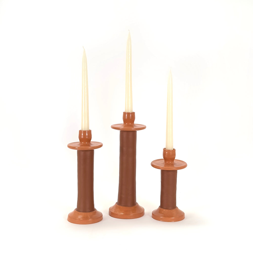 Leather-Wrapped Candle Holder