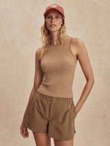 Varley - Hanson Rib Knit Tank - Mid Tan