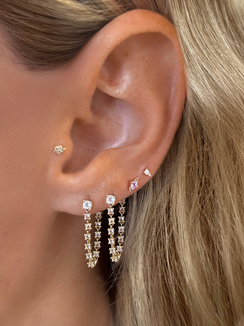 Inside Out Dangle Chain Studs