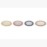 Ceramic stripe Salad Plate, Yellow- 8.25x 8.25 x 1.25 Inches