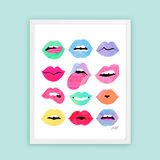 Rainbow Lips of Love - Art Print: 5x7