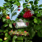 WINONA IRENE - Forest Berry Claw - Strawberry Green Beetle Hair Clip