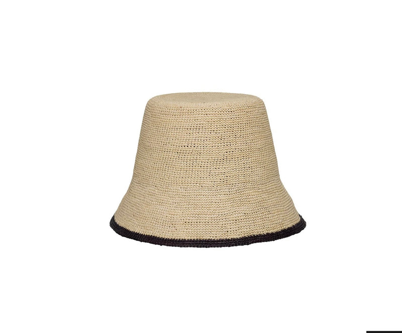 Artesano - Yana Packable Hat - Natural & Black Trim