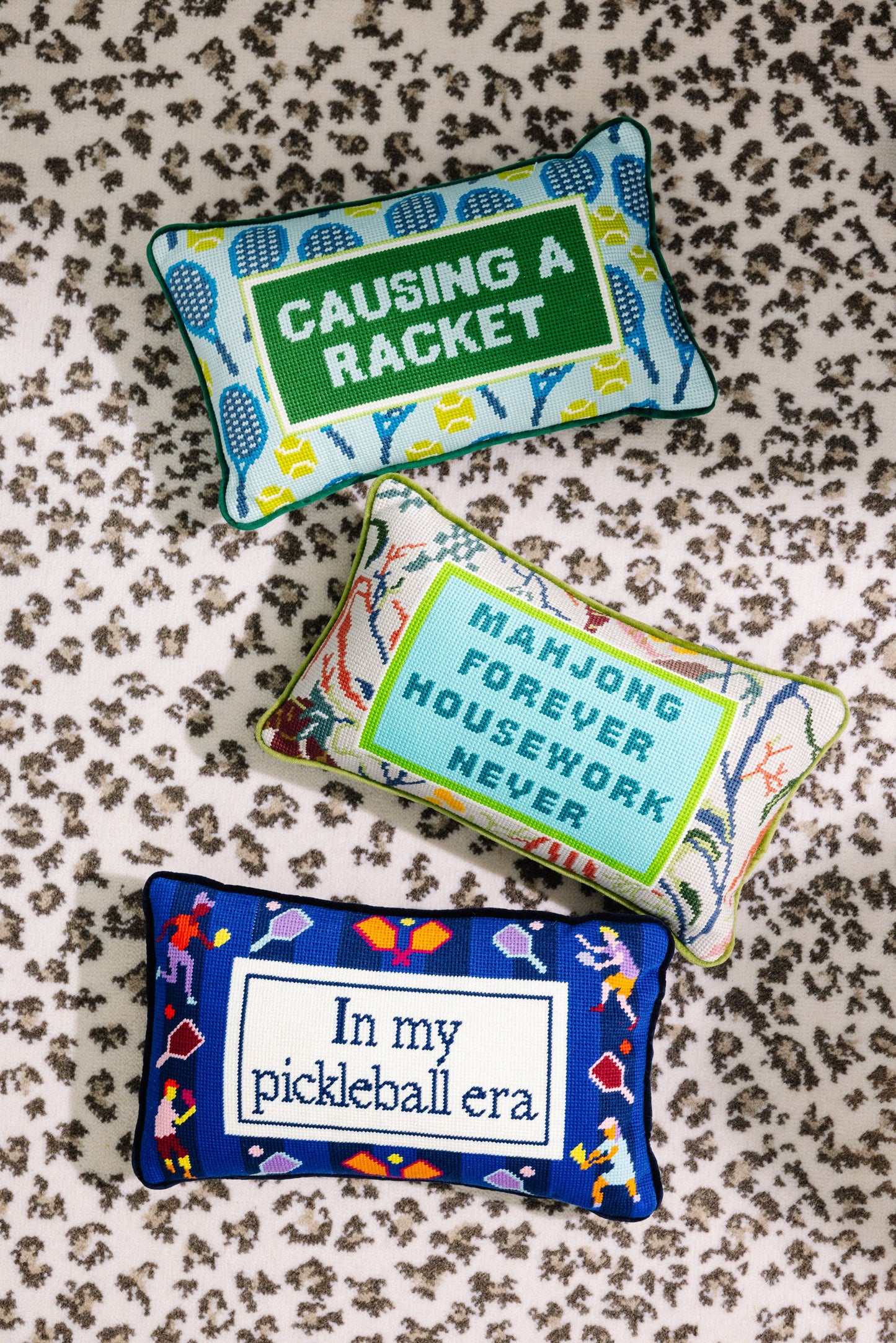 Furbish Studio - Mahjong Needlepoint Pillow