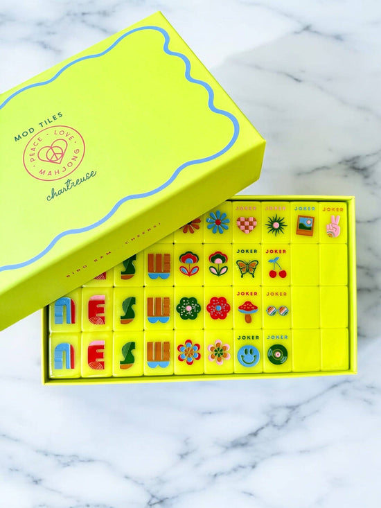 Peace Love Mahjong - Mod Tiles - Chartreuse