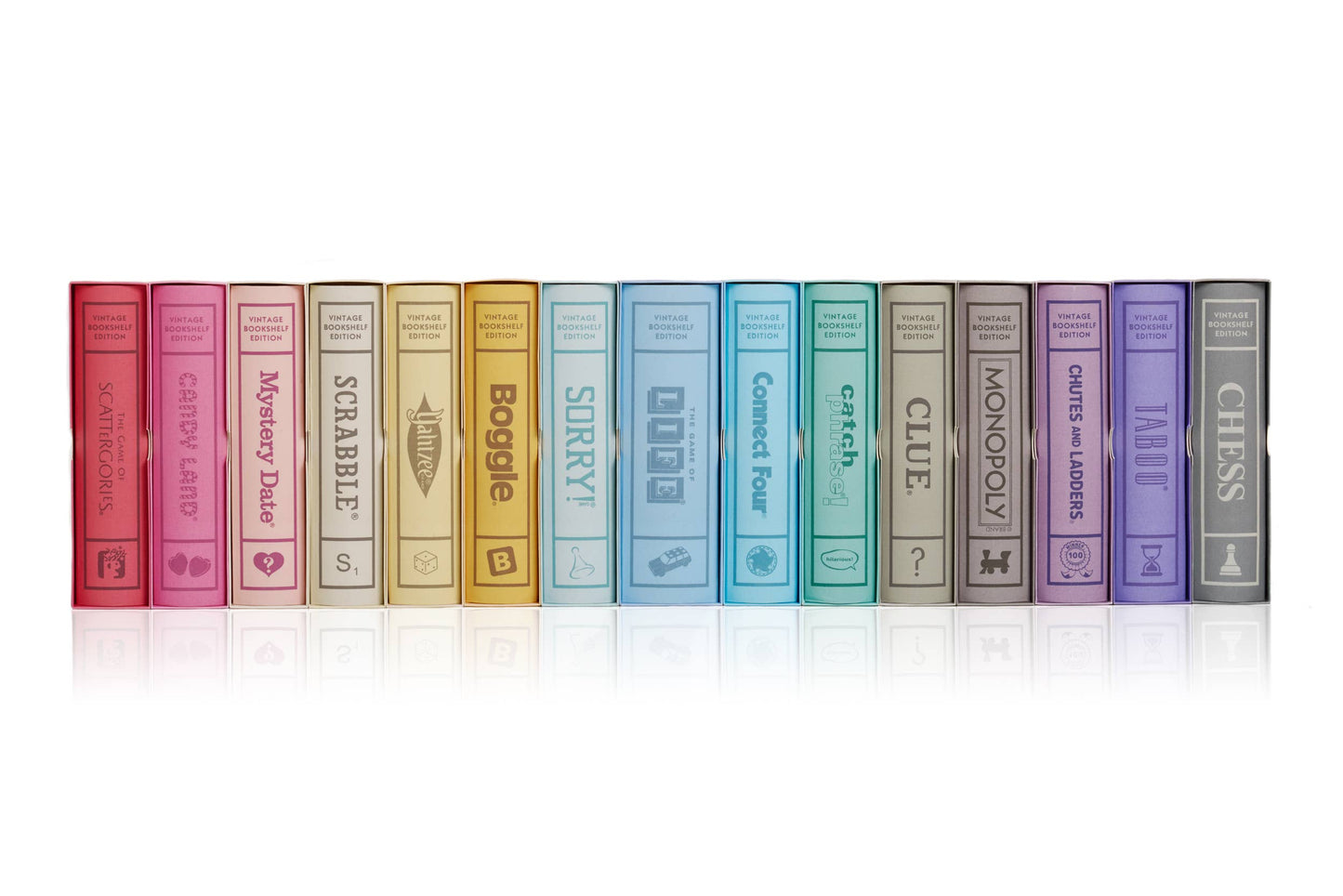 Vintage Bookshelf Classic Board Game Set - 15 Games