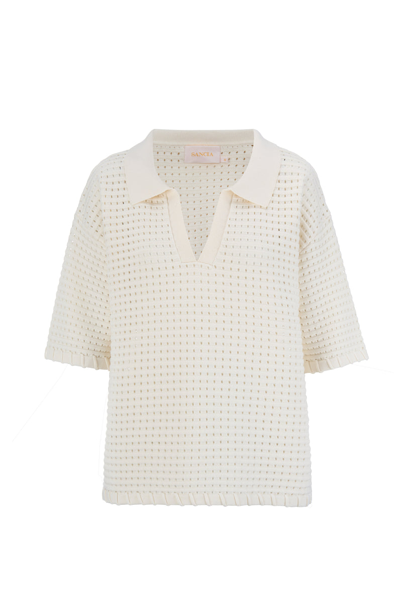 SANCIA - The Zarni Knit Shirt - Dove