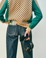 Graphic Sport Block Check Cardigan