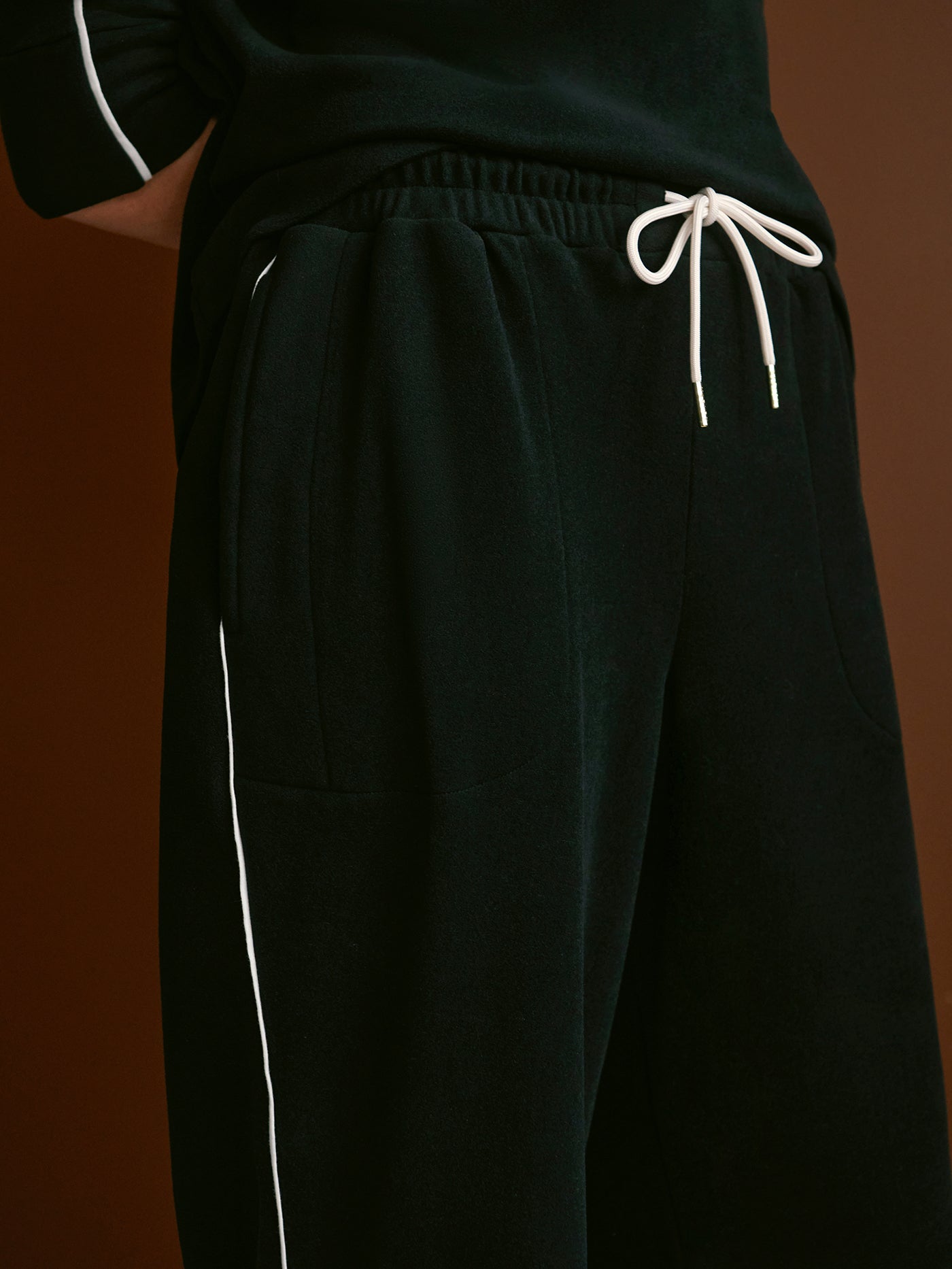 Varley - Brushed Rib Straight-Leg Pant 28 - Black/Snow White