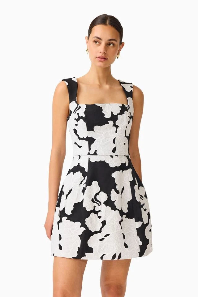 Elliatt - Bloomnoir Mini Tulip Dress - Black & White
