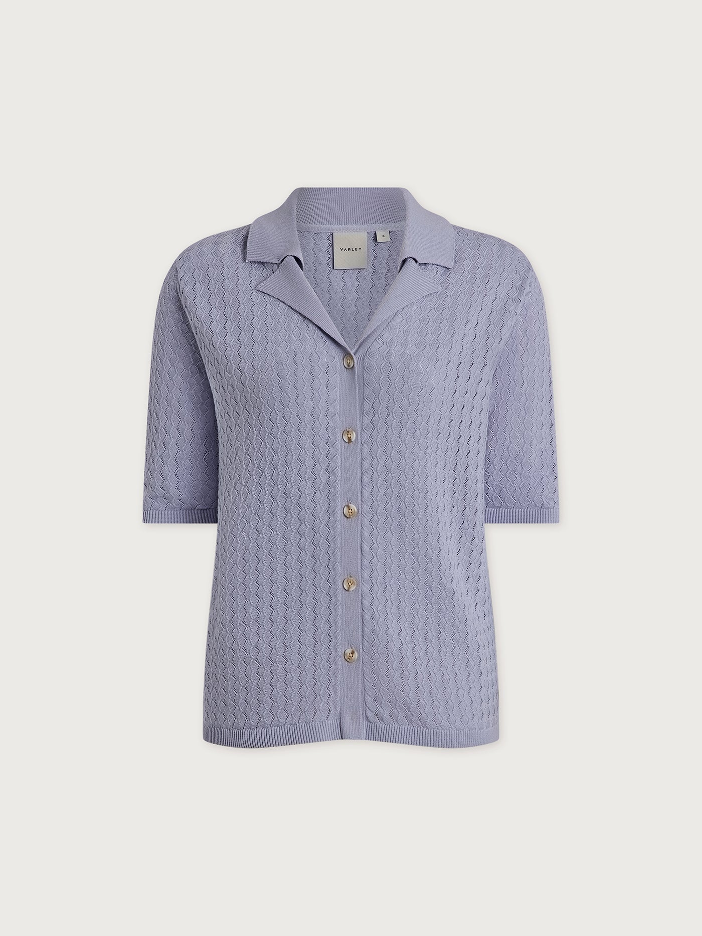 Varley Madelene Knit Shirt Pale Iris flat