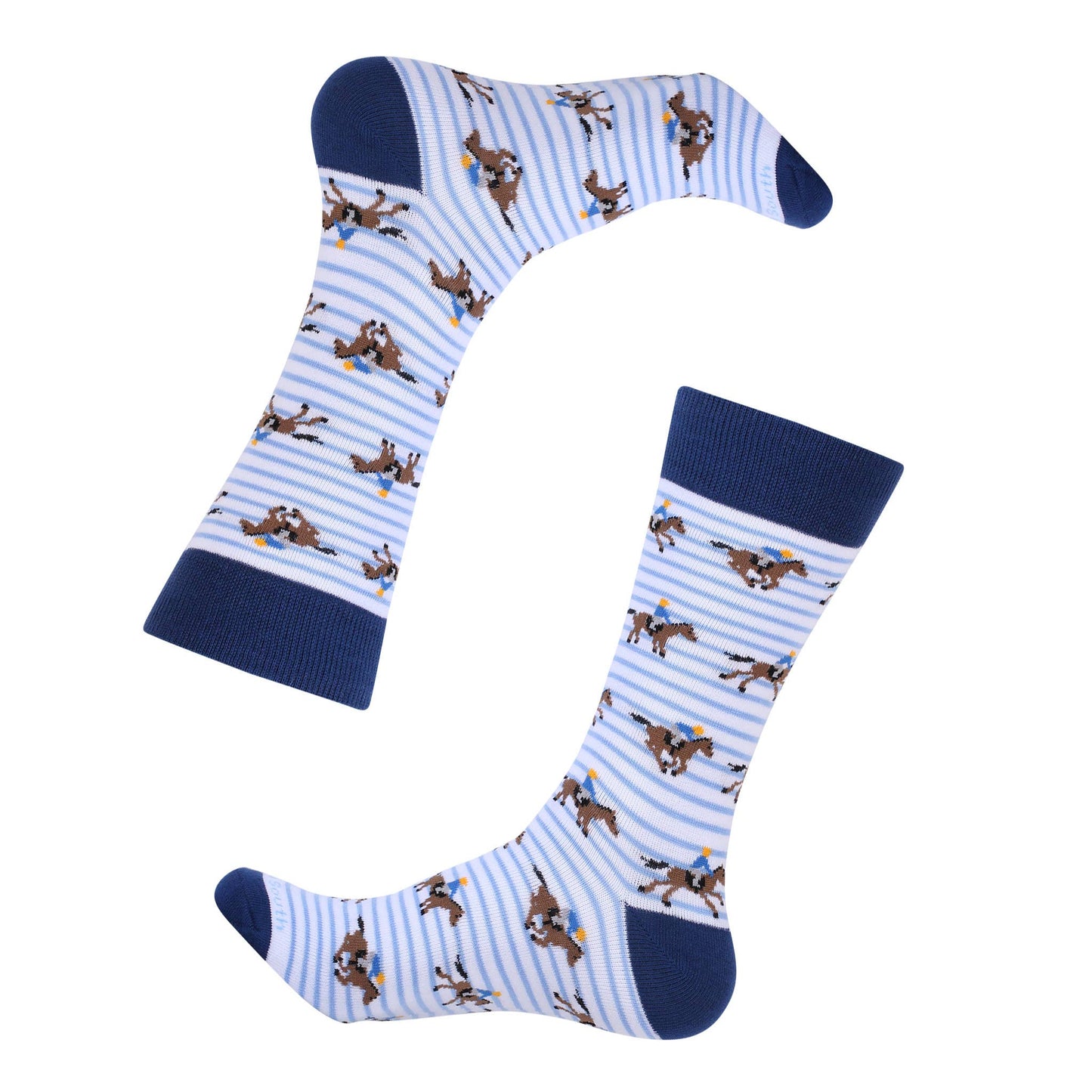 Horse Racing Blue Stripe Derby Socks