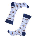 Horse Racing Blue Stripe Derby Socks