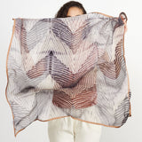 Samu Black Hand Crafted  Shibori Print Silk Chiffon Sqaure Scarf